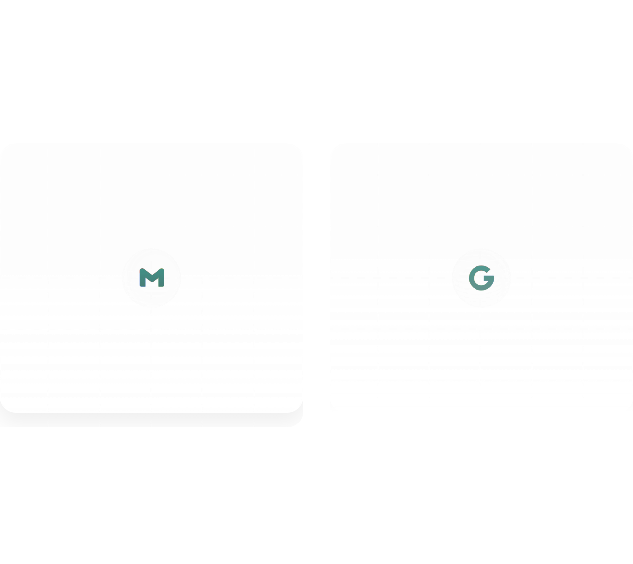 Graphic about integrations with existing tools, showing icons for Google and Microsoft, and a description about connecting with various tools and data providers.